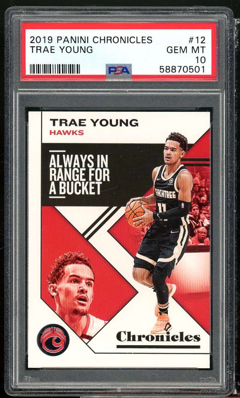 Trae Young Card 2019-20 Panini Chronicles #12 PSA 10 Image 1