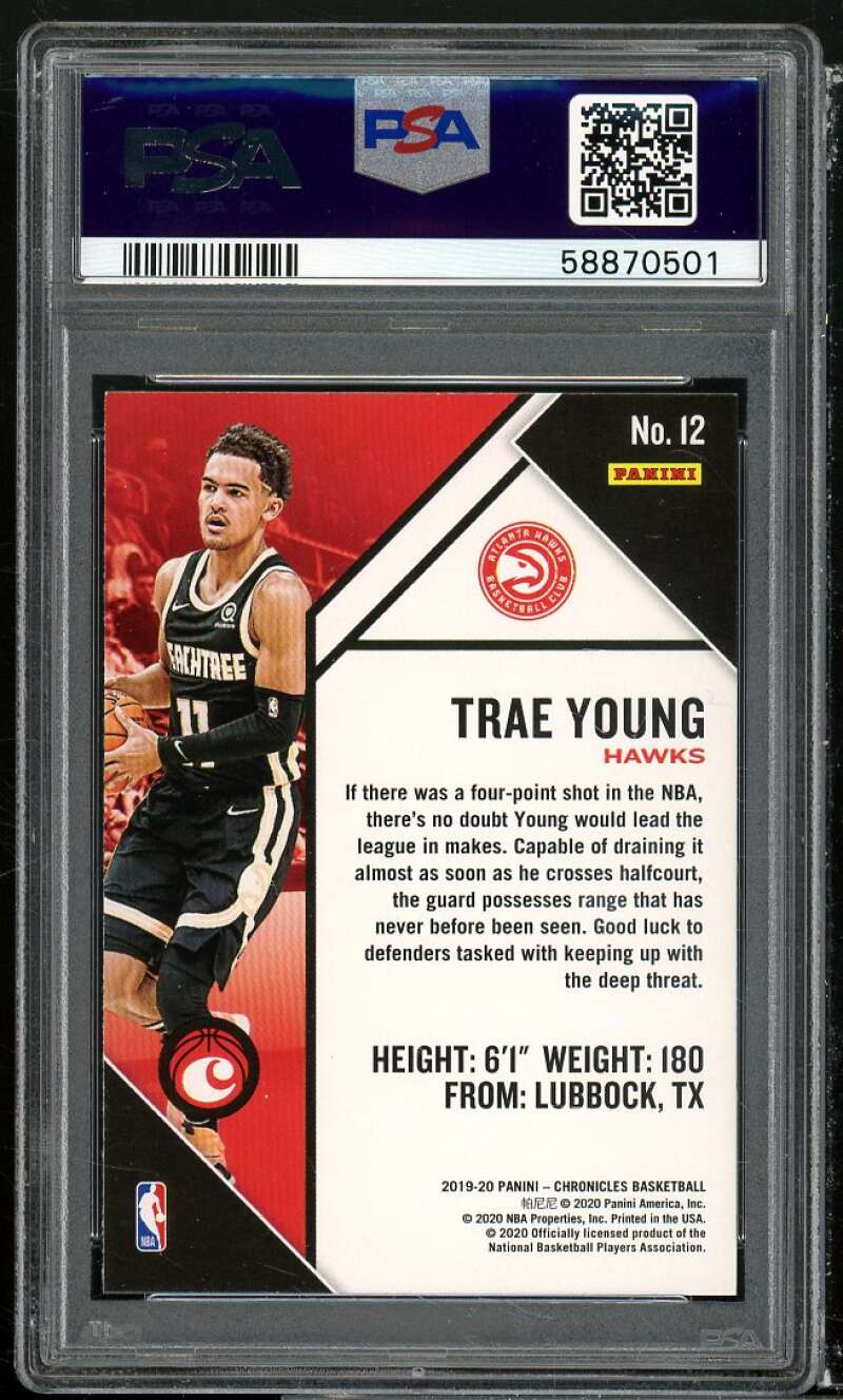 Trae Young Card 2019-20 Panini Chronicles #12 PSA 10 Image 2