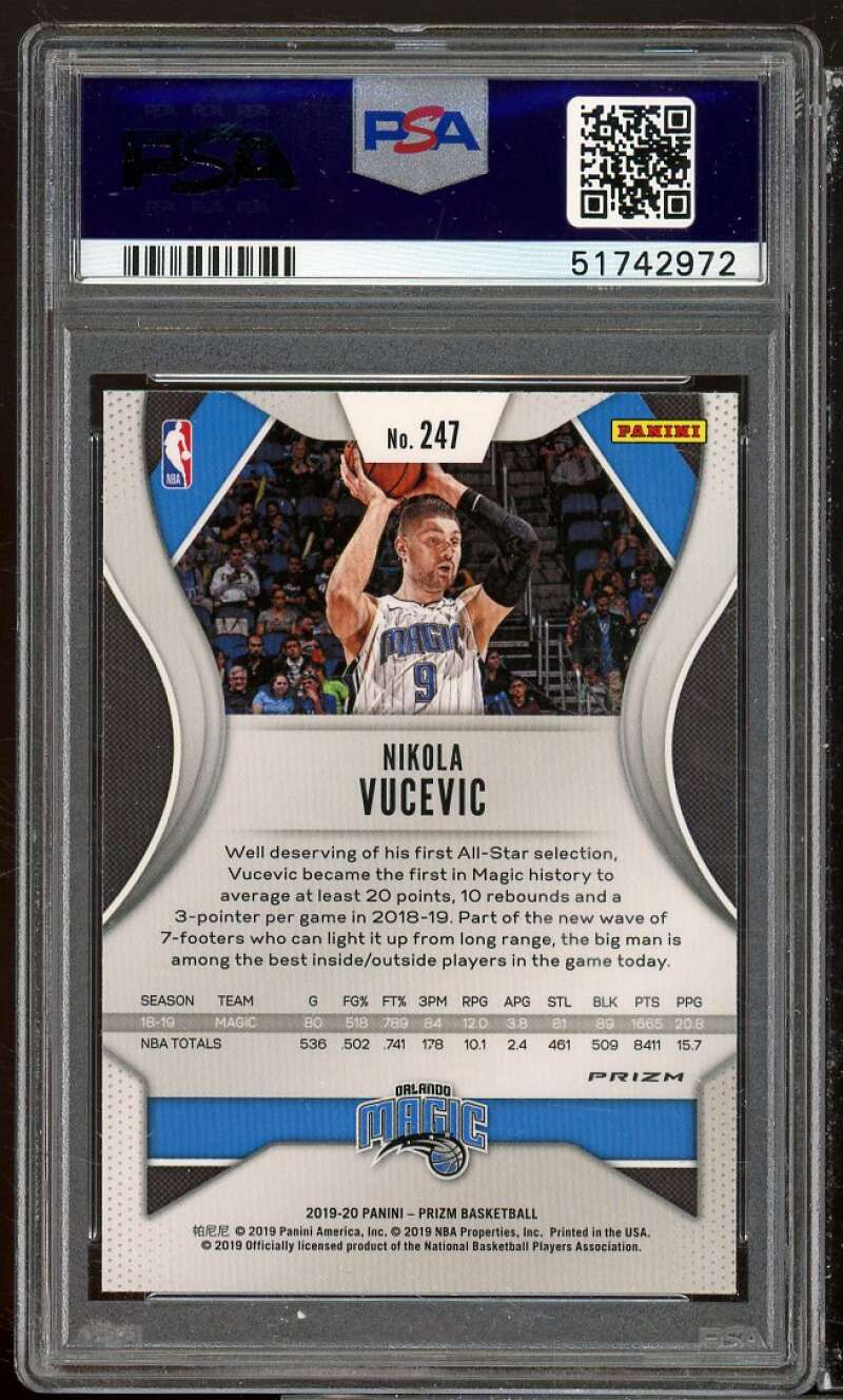 Nikola Vucevic Card 2019-20 Panini Prizm Red Ice #247 PSA 10 Image 2