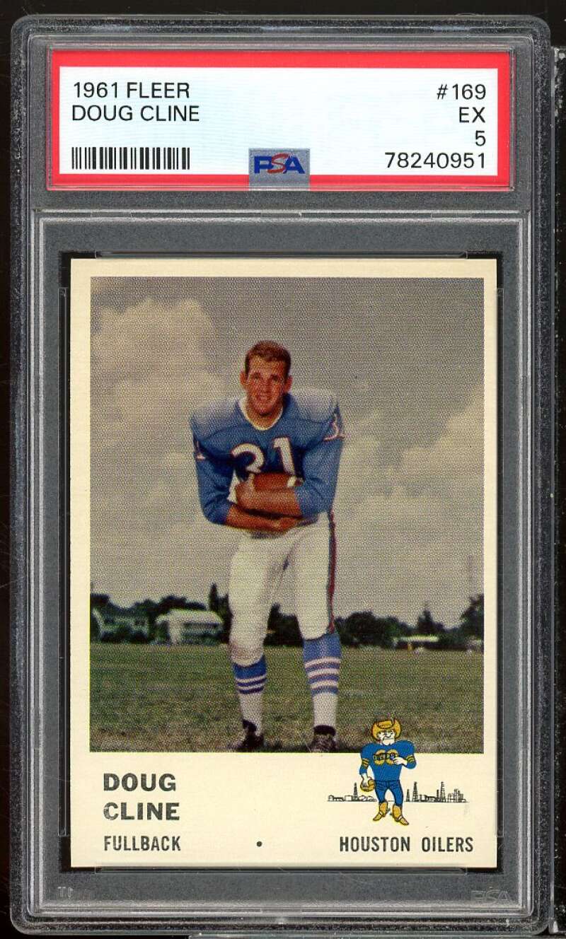 Doug Cline Card 1961 Fleer #169 PSA 5 Image 1