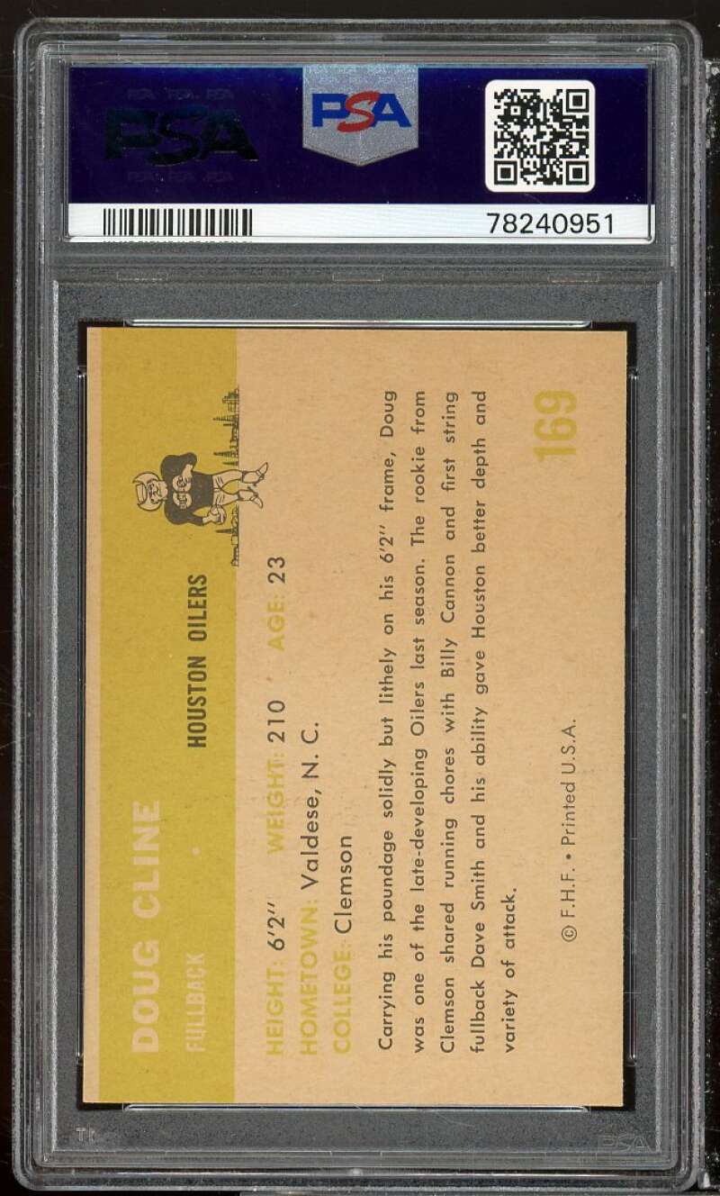 Doug Cline Card 1961 Fleer #169 PSA 5 Image 2