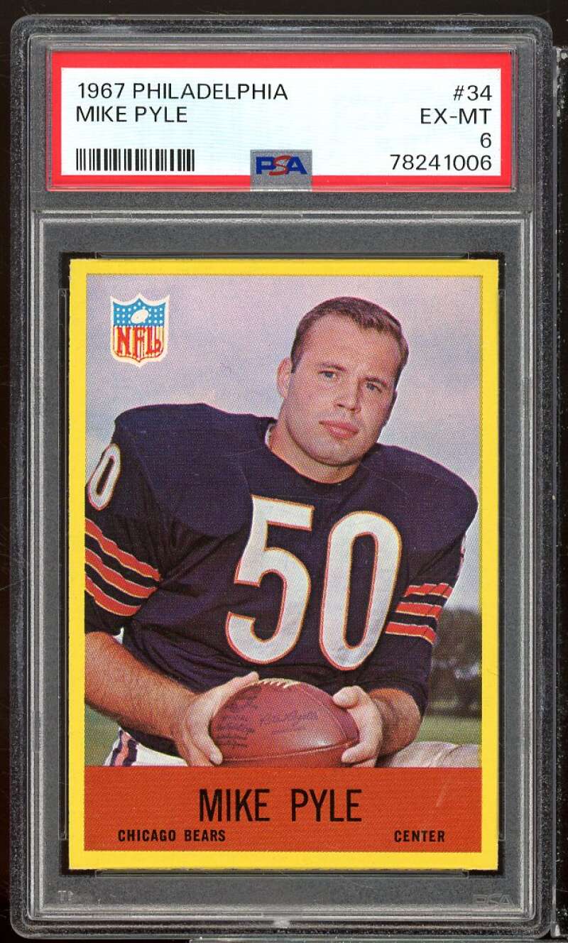 Mike Pyle Card 1967 Philadelphia #34 PSA 6 Image 1