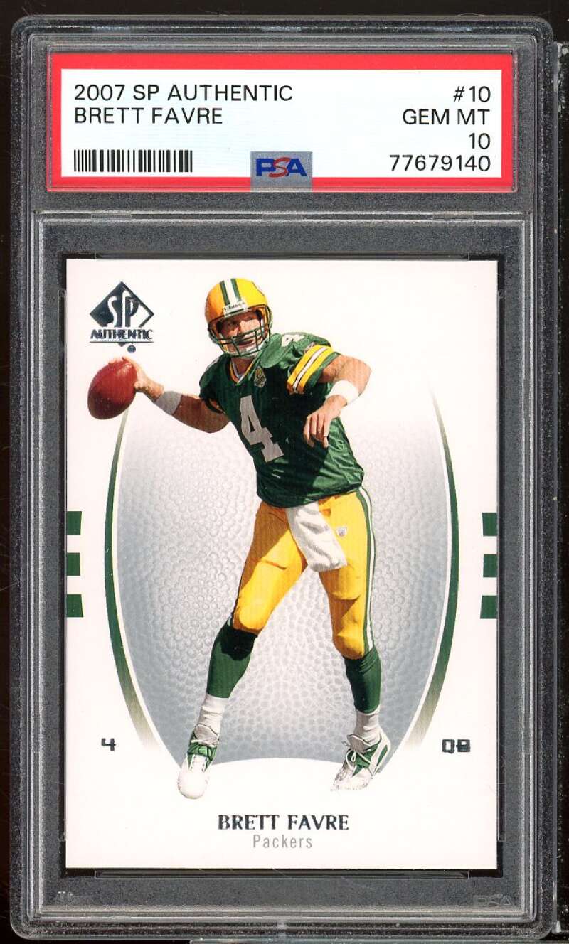 Brett Favre Card 2007 SP Authentic #10 PSA 10 Image 1