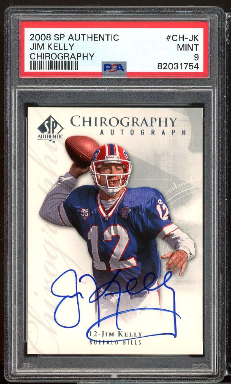 Jim Kelly Card 2008 SP Authentic Chirography #ch-jk (pop 1) PSA 9 Image 1