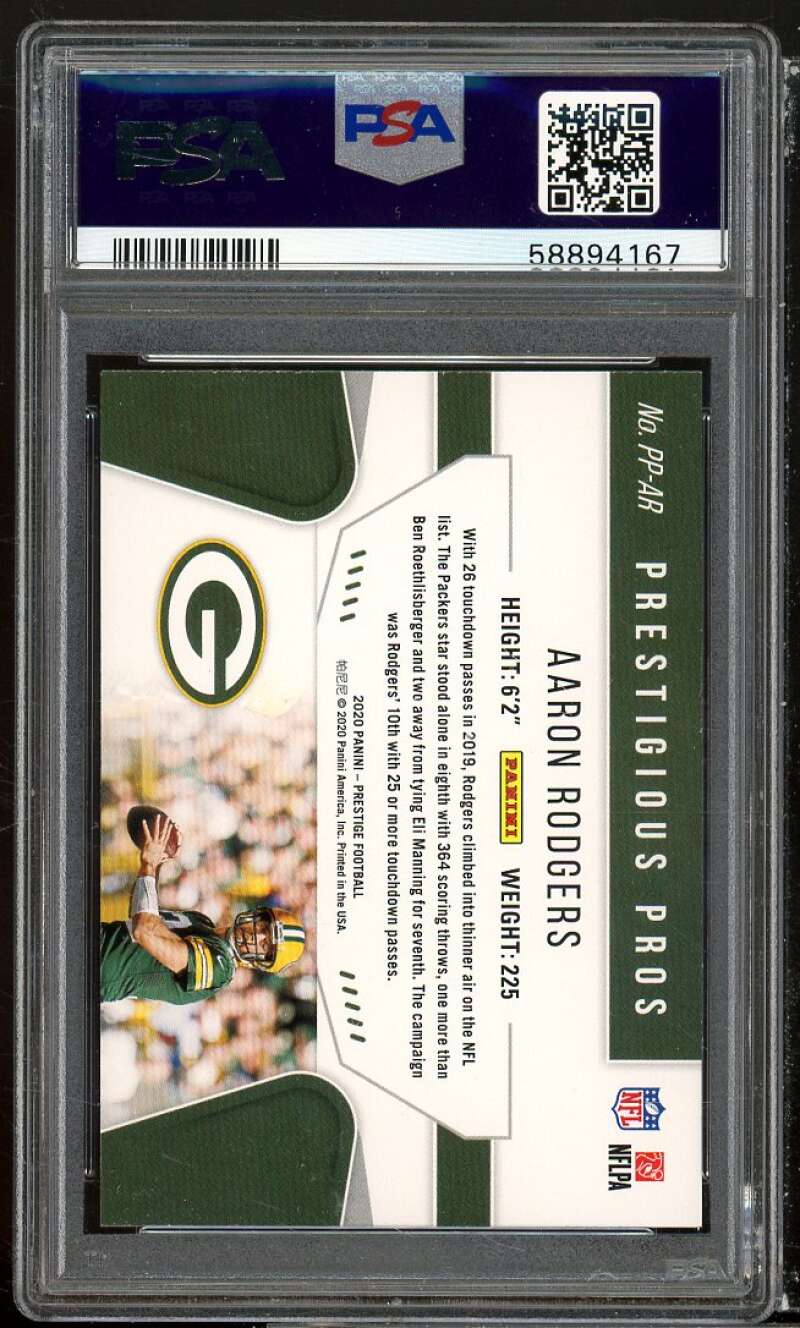 Aaron Rodgers Card 2019 Panini Prestige Prestigious Pros #ppar PSA 10 Image 2