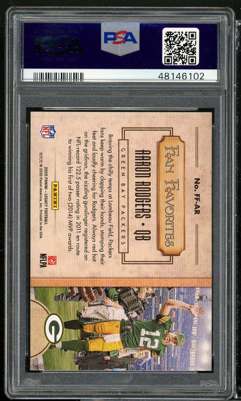 Aaron Rodgers Card 2020 Panini Legacy Fan Favorites #ffar PSA 9 Image 2