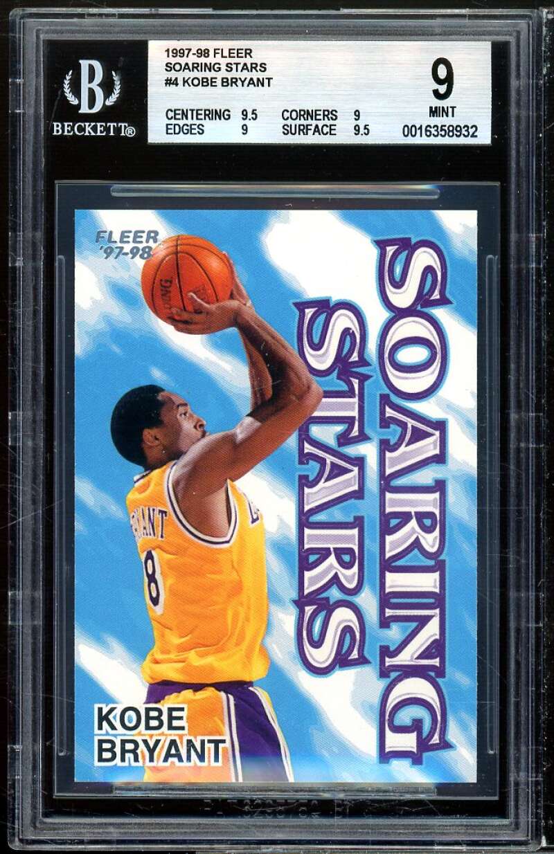 Kobe Bryant Card 1997-98 Fleer Soaring Stars #4 BGS 9 (9.5 9 9 9.5) Image 1