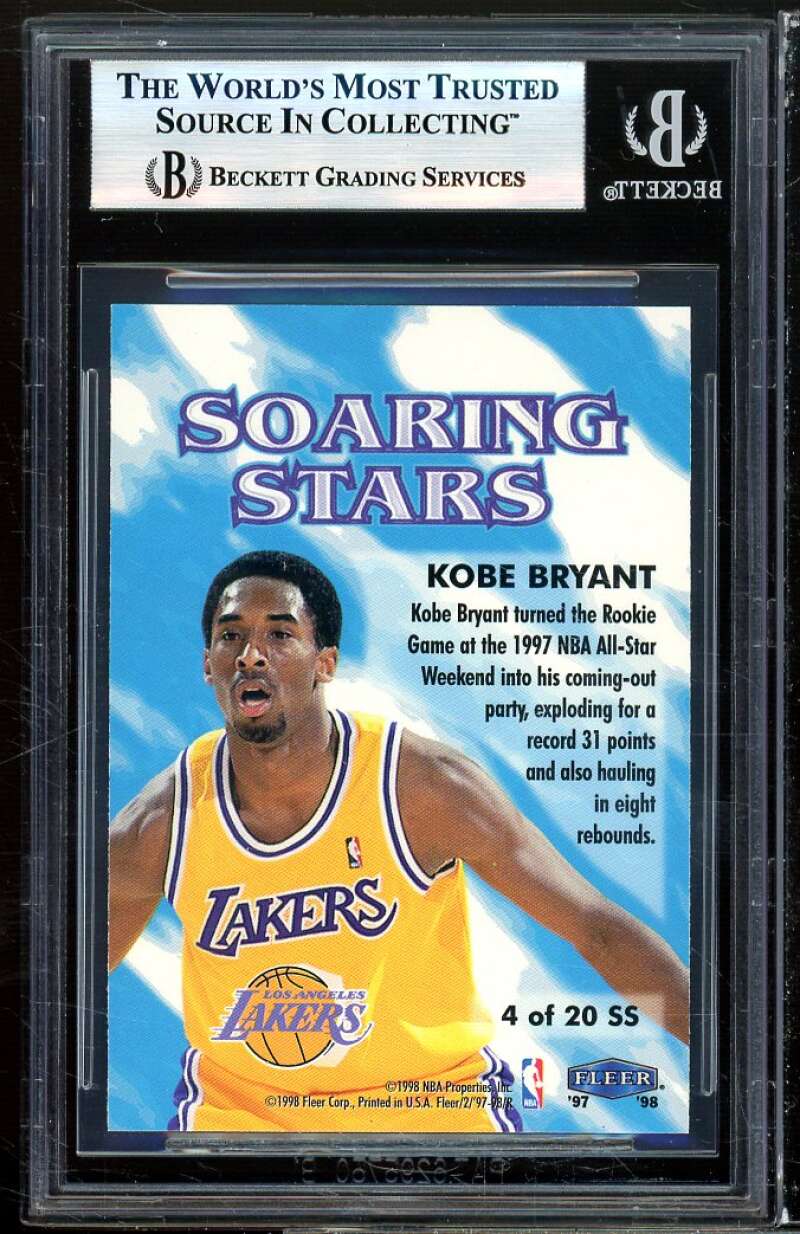 Kobe Bryant Card 1997-98 Fleer Soaring Stars #4 BGS 9 (9.5 9 9 9.5) Image 2