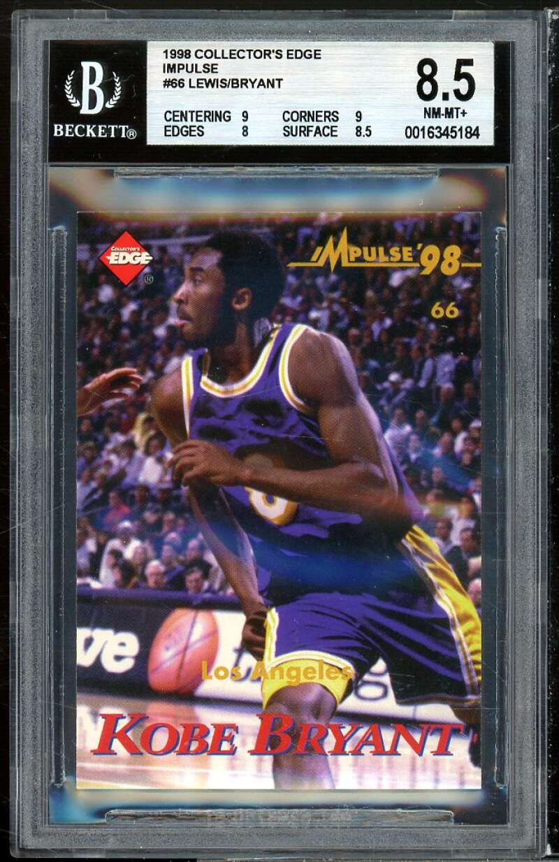 Rashad Lewis / Kobe Bryant 1998 Collector's Edge Impulse #66 BGS 8.5 (9 9 8 8.5) Image 1