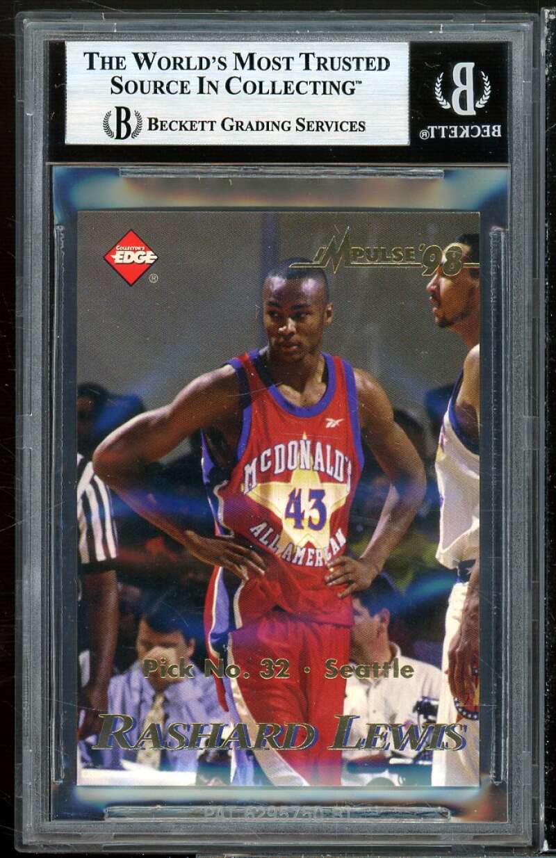 Rashad Lewis / Kobe Bryant 1998 Collector's Edge Impulse #66 BGS 8.5 (9 9 8 8.5) Image 2