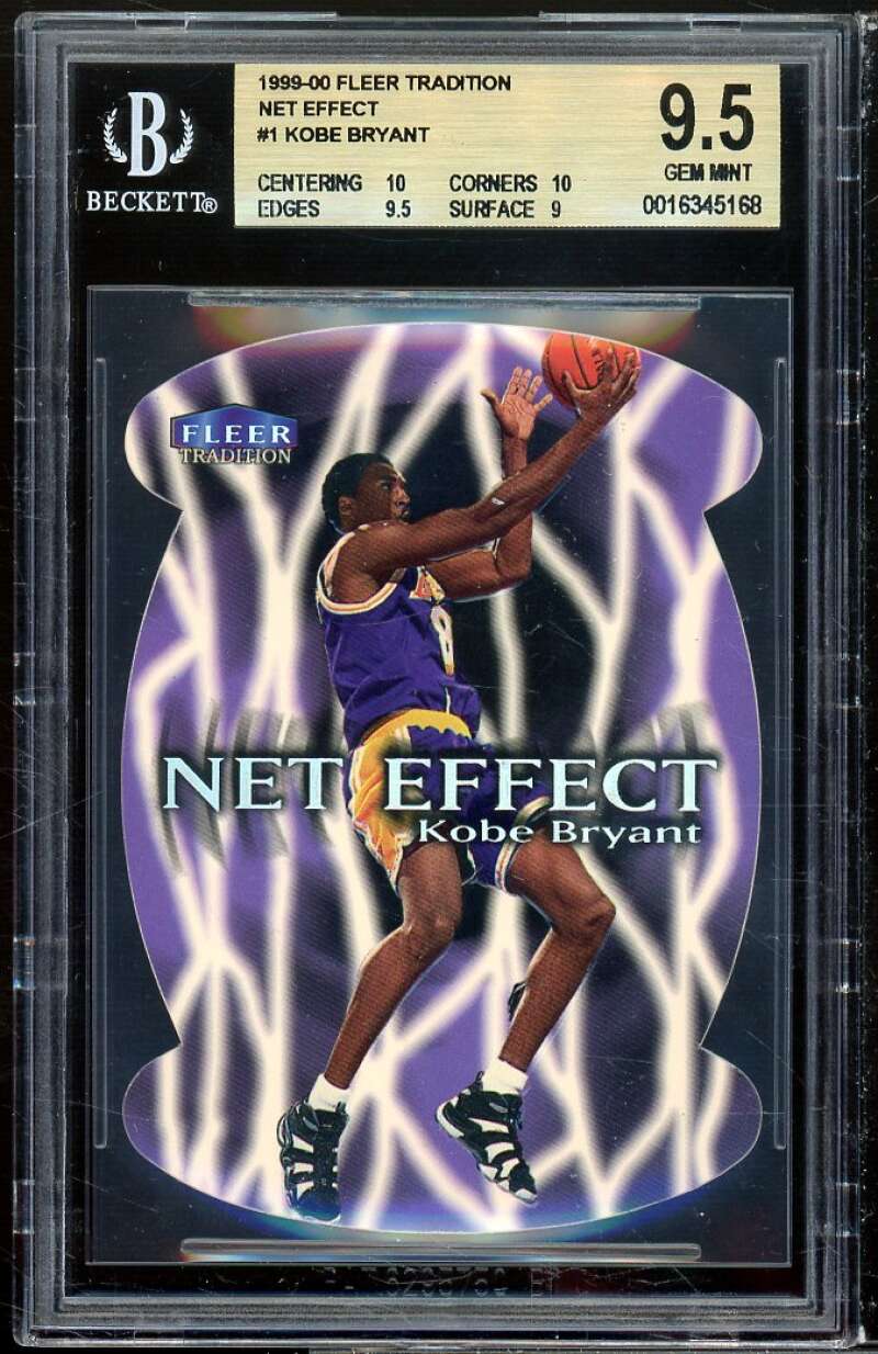 Kobe Bryant Card 1999-00 Fleer Tradition Net Effect #1 BGS 9.5 (10 10 9.5 9) Image 1