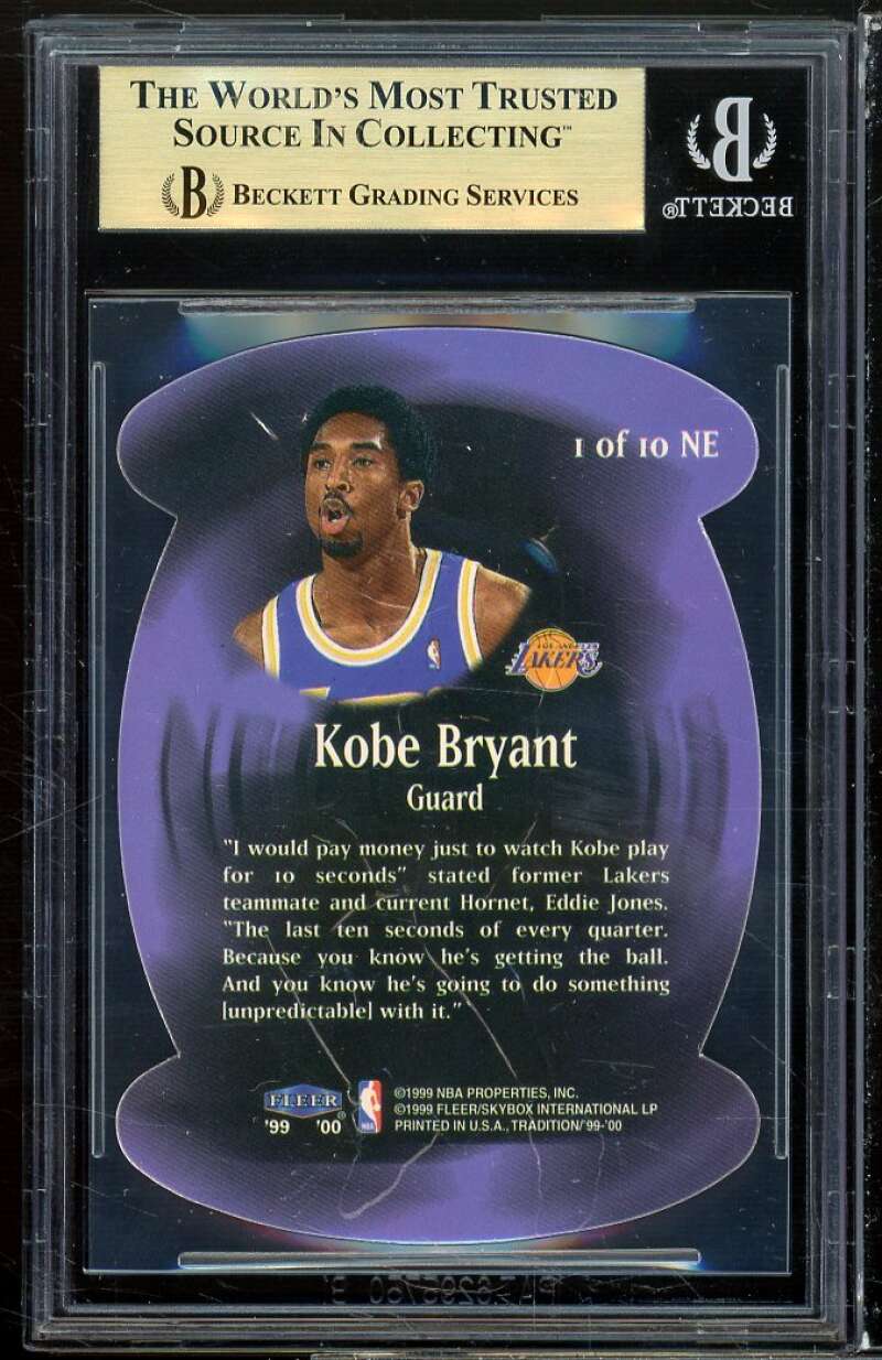 Kobe Bryant Card 1999-00 Fleer Tradition Net Effect #1 BGS 9.5 (10 10 9.5 9) Image 2