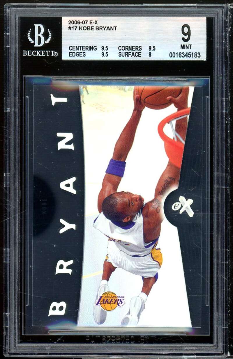 Kobe Bryant Card 2006-07 E-X #17 BGS 9 (9.5 9.5 9.5 8) Image 1