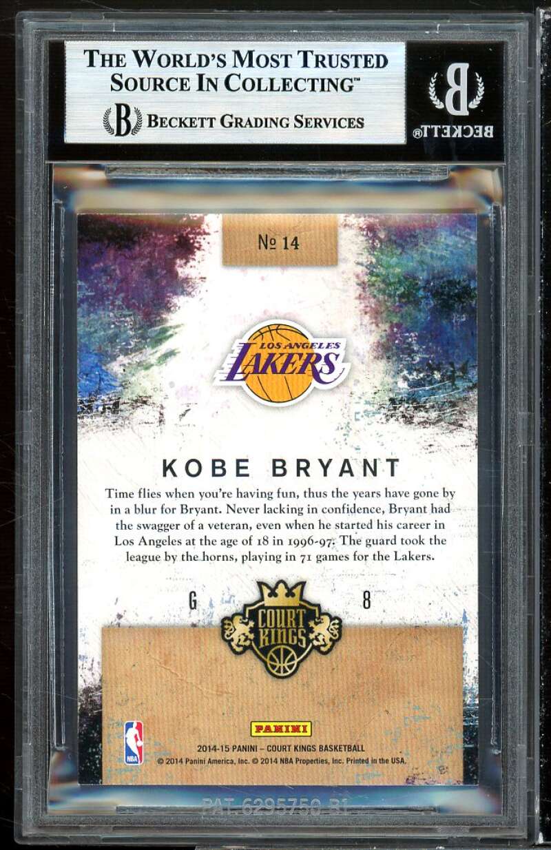 Kobe Bryant 2014-15 Court Kings Rookie Royalty #14 (pop 2) BGS 9 (9.5 8.5 9 10) Image 2