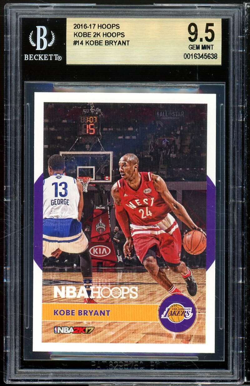 Kobe Bryant Card 2016-17 Hoops Kobe 2K Hoops #14 (pop 1) BGS 9.5 Image 1