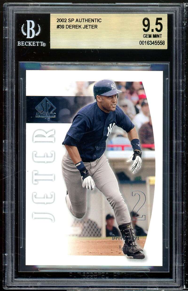 Derek Jeter Card 2002 SP Authentic #39 (pop 4) BGS 9.5 Image 1