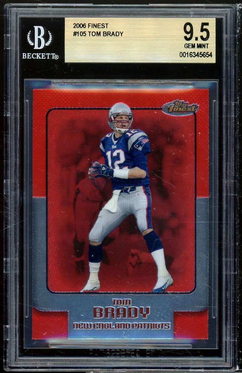 Tom Brady Card 2006 Finest #105 (pop 5) BGS 9.5 Image 1