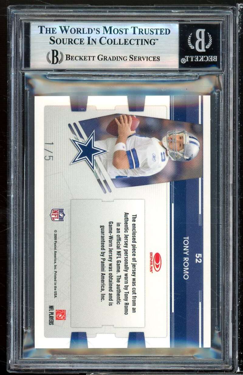 Tony Romo 2009 Absolute Mem Tools Trade Black Spectrum (1/5) (pop 1) #52 BGS 9 Image 2