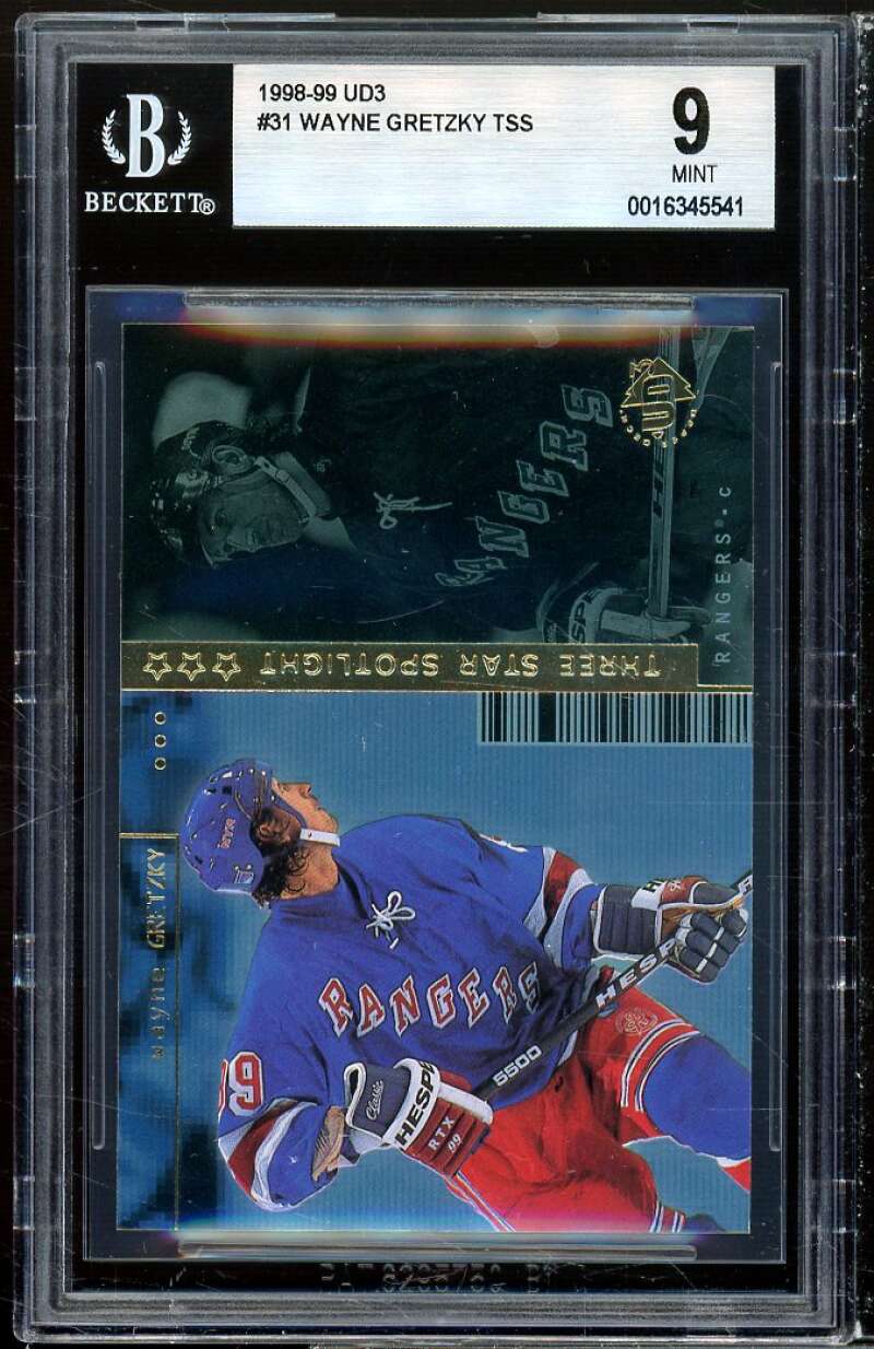 Wayne Gretzky Card 1998-99 ud3 #31 (pop 3) BGS 9 Image 1