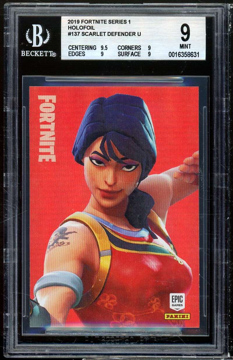 Scarlet Defender U 2019 Fortnite Series 1 USA Holofoil #137 BGS 9 (9.5 9 9 9) Image 1