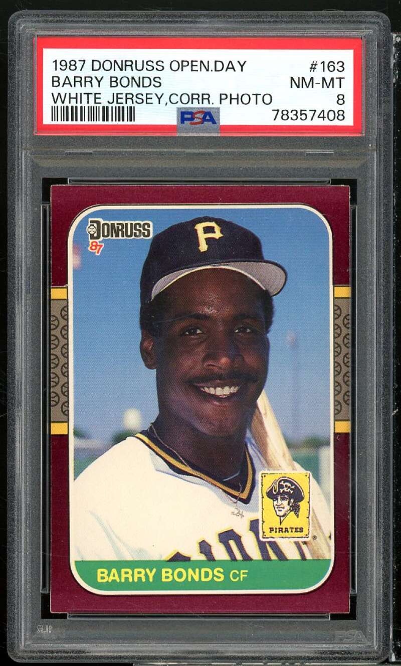 Barry Bonds Rookie Card 1987 Donruss Opening Day #163 PSA 8 Image 1