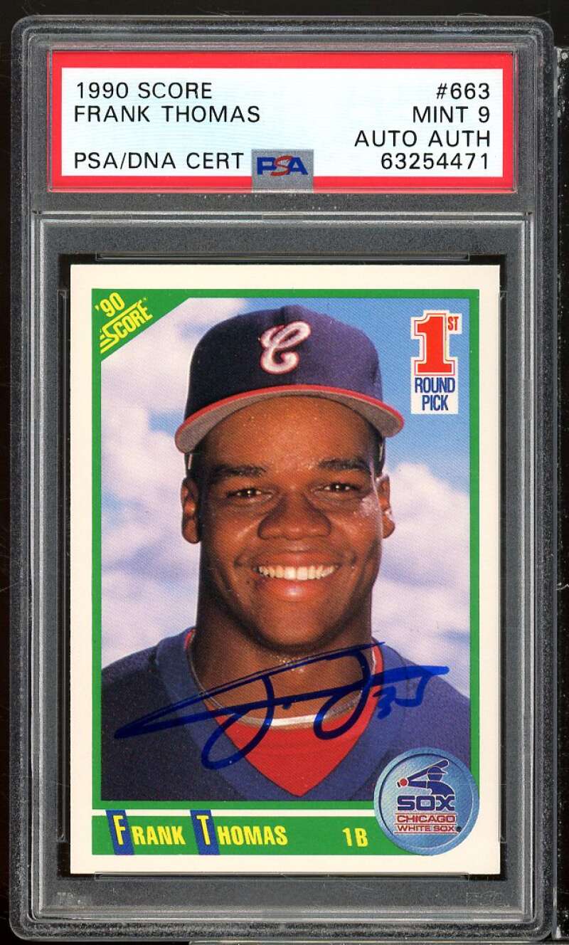 Frank Thomas Rookie Card 1990 Score Autograph Authentic #663 PSA/DNA 9 Image 1