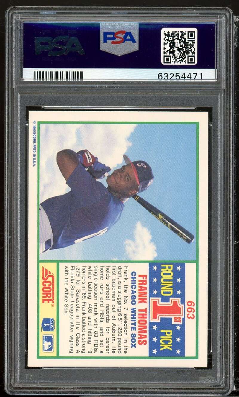 Frank Thomas Rookie Card 1990 Score Autograph Authentic #663 PSA/DNA 9 Image 2