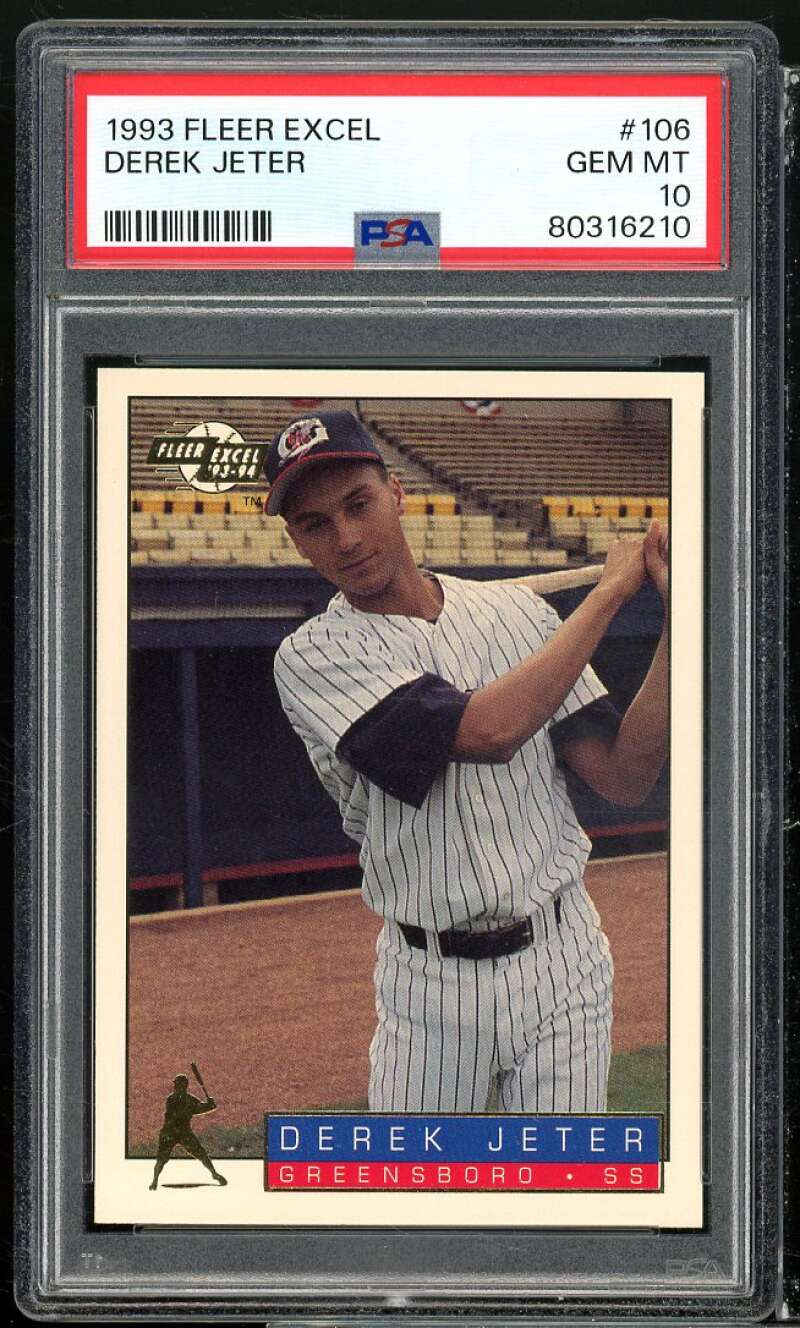 Derek Jeter Rookie Card 1993 Fleer Excel #106 PSA 10 Image 1