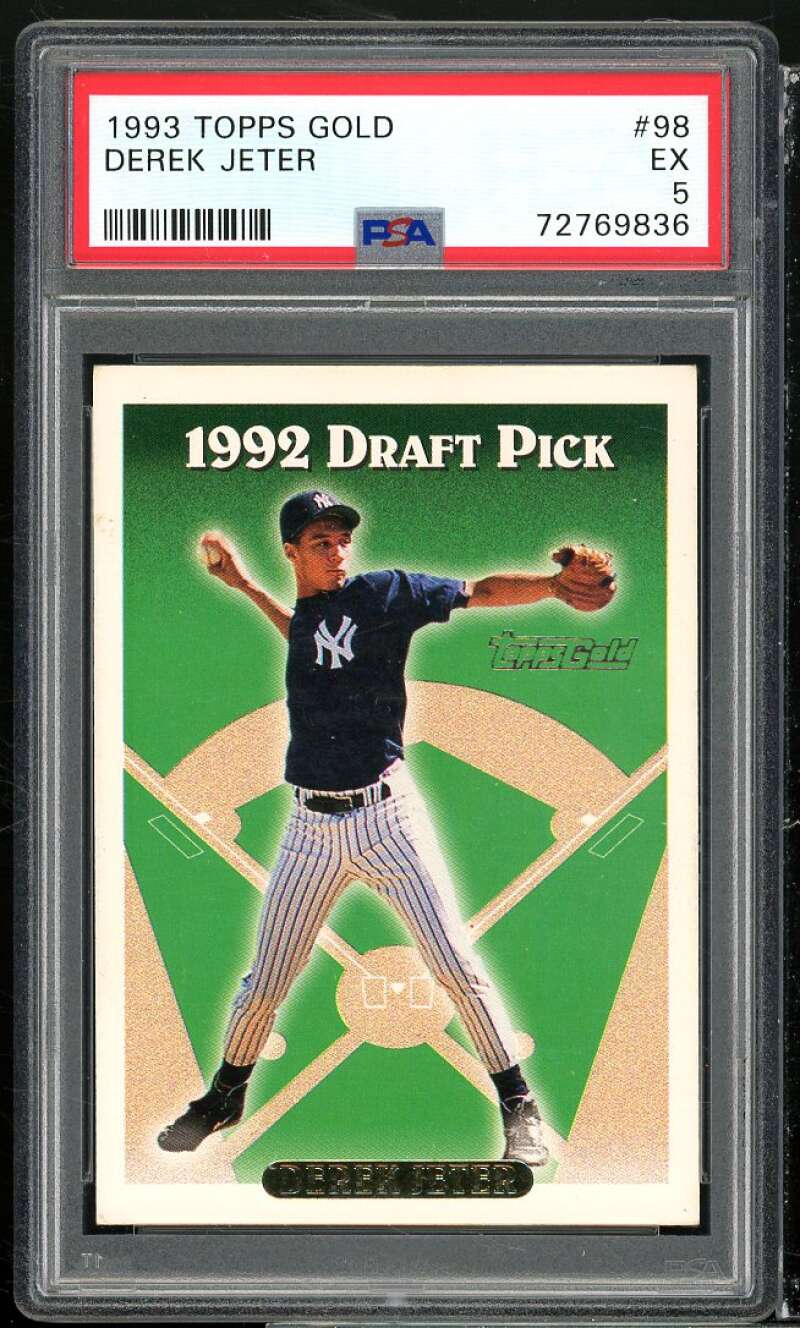 Derek Jeter Rookie Card 1993 Topps Gold #98 PSA 5 Image 1