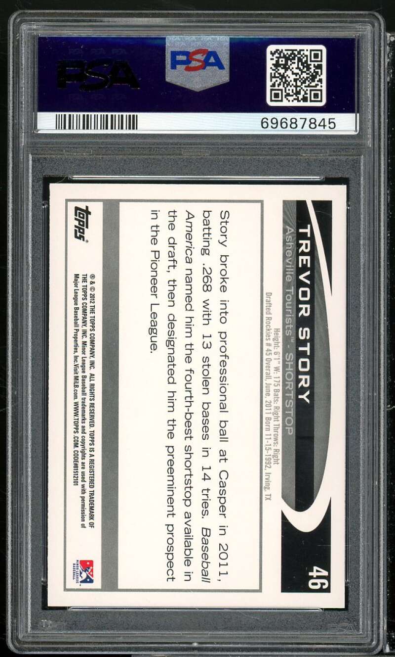 Trevor Story Rookie Card 2012 Topps Pro Debut #46 PSA 10 Image 2