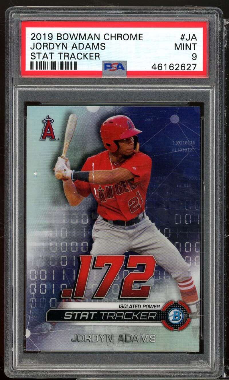 Jordyn Adams RC 2019 Bowman Chrome Stat Tracker #ja PSA 9 (scratch on holder) Image 1