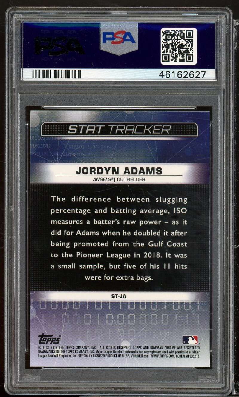 Jordyn Adams RC 2019 Bowman Chrome Stat Tracker #ja PSA 9 (scratch on holder) Image 2