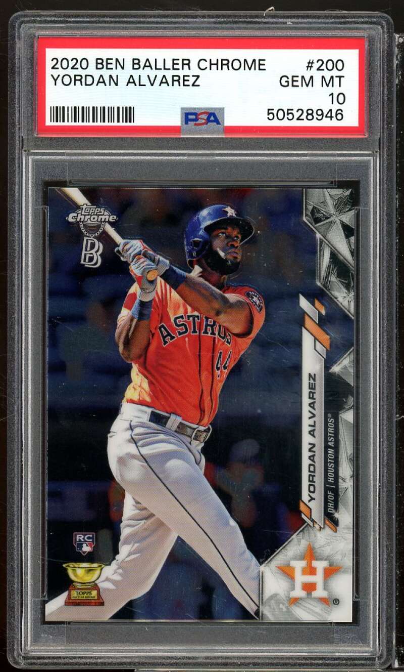 Yordan Alvarez Rookie Card 2020 Topps Chrome Ben Baller Edition #200 PSA 10 Image 1