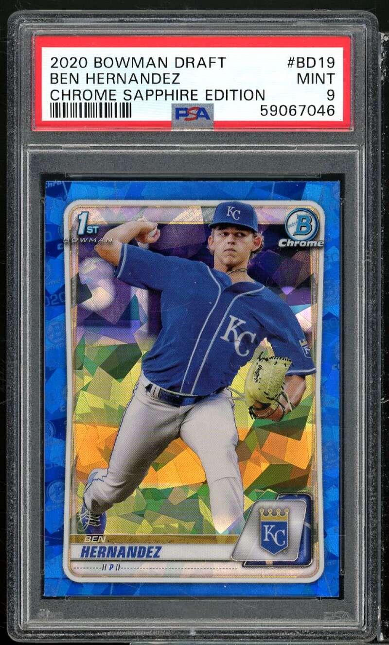 Ben Hernandez Rookie Card 2020 Bowman Draft Chrome Sapphire Edition #BD10 PSA 9 Image 1