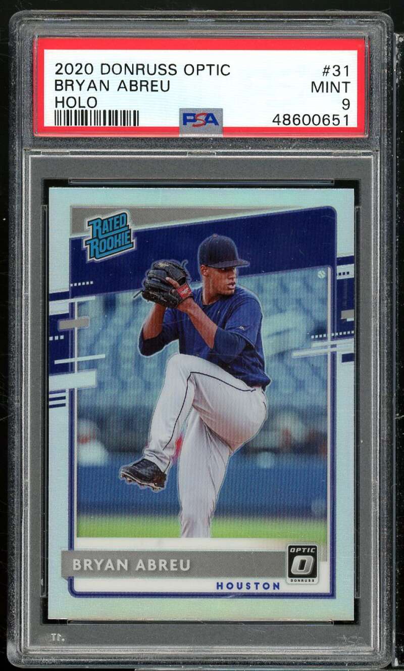 Bryan Abreu Rookie Card 2020 Donruss Optic Holo #31 PSA 9 Image 1