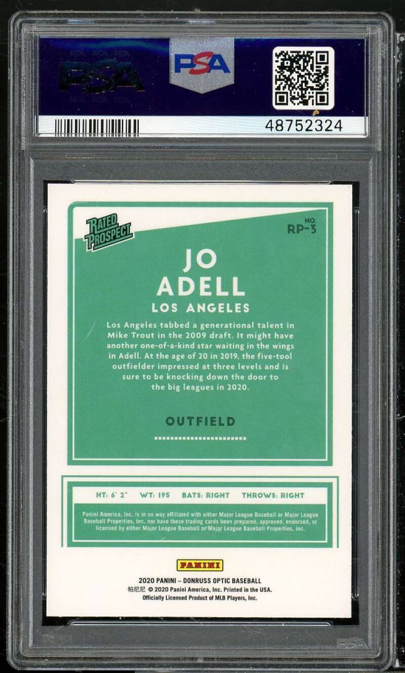 Jo Adell Rookie Card 2020 Donruss Optic Rated Prospects #RP3 PSA 10 Image 2