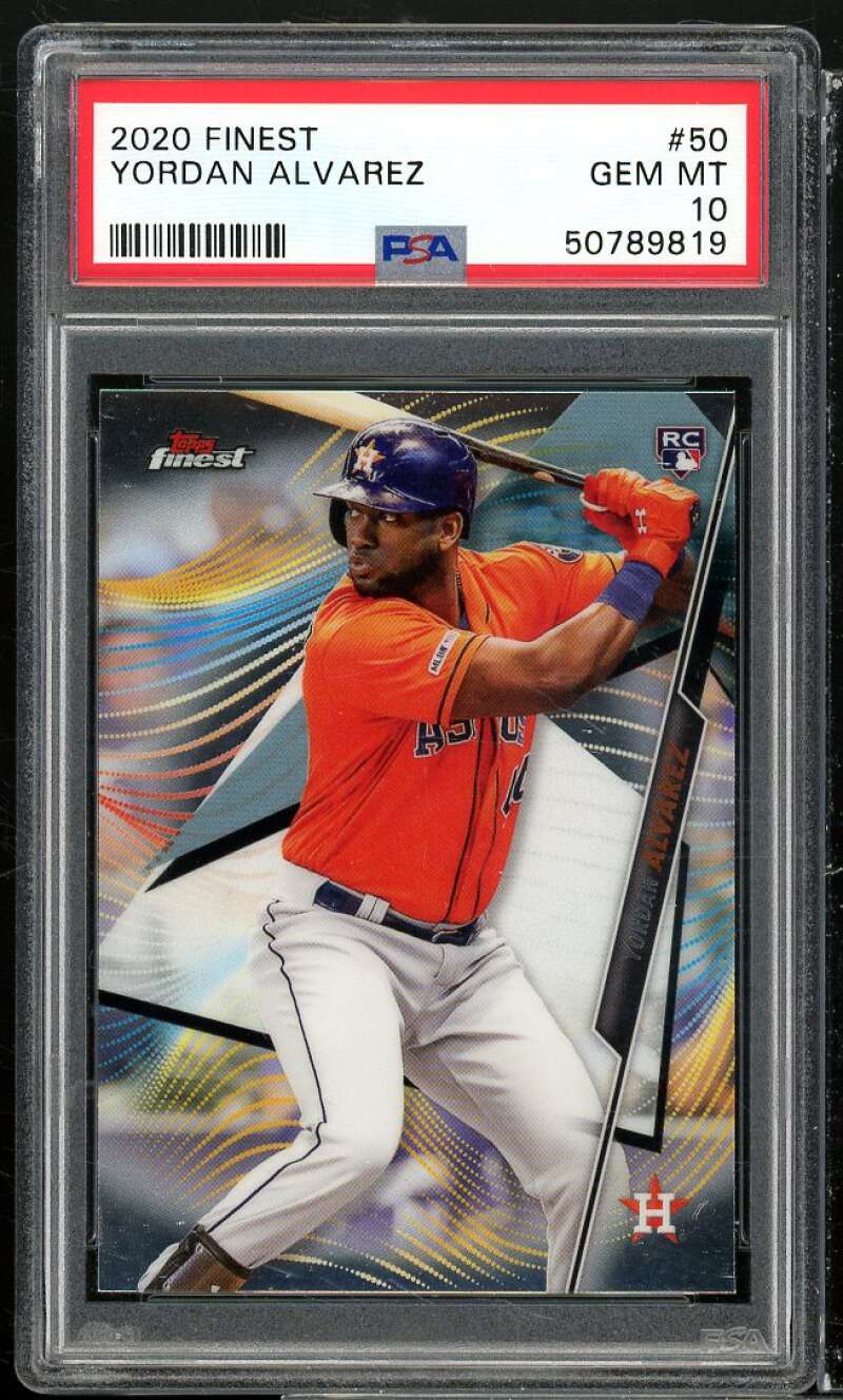 Yordan Alvarez Rookie Card 2020 Finest #50 PSA 10 Image 1