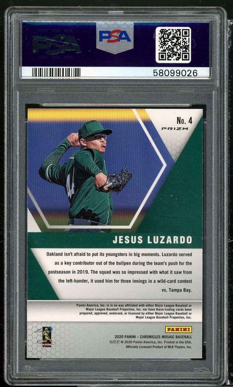 Jesus Luzardo Rookie Card 2020 Panini Chronicles Mosaic Mosaic #4 PSA 10 Image 2