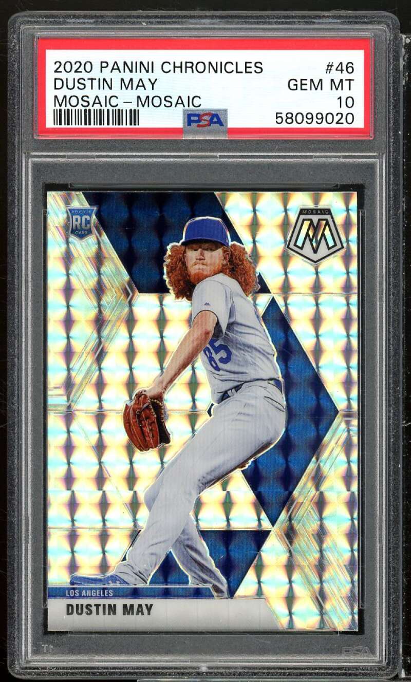 Dustin May Rookie Card 2020 Panini Chronicles Mosaic Mosaic #46 PSA 10 Image 1