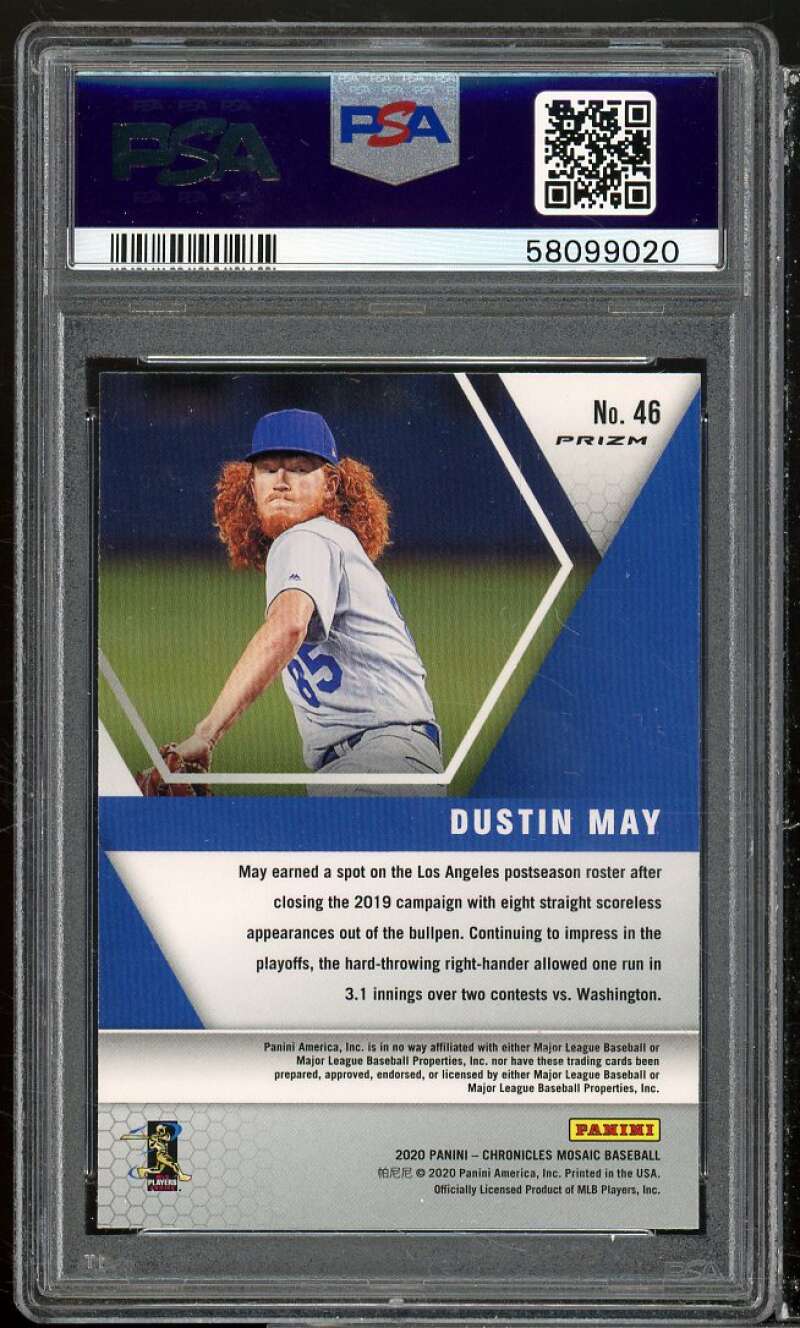 Dustin May Rookie Card 2020 Panini Chronicles Mosaic Mosaic #46 PSA 10 Image 2