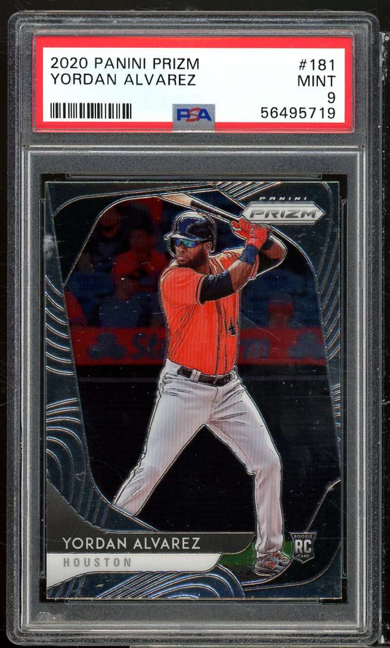 Yordan Alvarez Rookie Card 2020 Panini Prizm #181 PSA 9 Image 1