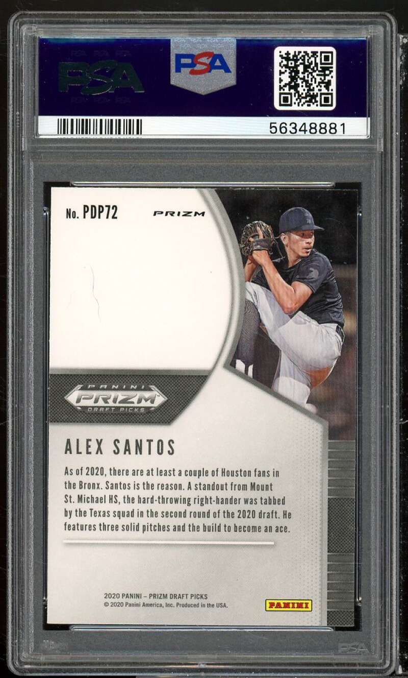 Alex Santos Rookie Card 2020 Panin Prizm DP Red Mojo #PDP72 PSA 10 Image 2