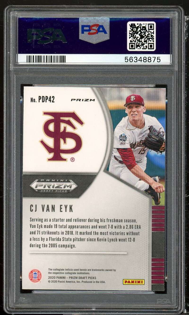 CJ Van Eyk Rookie Card 2020 Panini Prizm DP Red Prizm #PDP42 PSA 10 Image 2