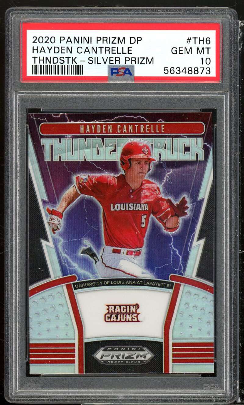 Hayden Cantrelle Rookie 2020 Panini Prizm Thunderstruck Silver Prizm #TH6 PSA 10 Image 1