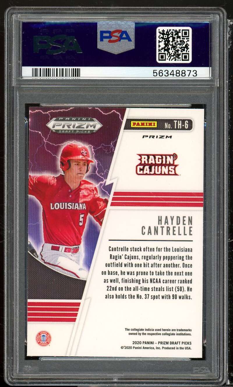 Hayden Cantrelle Rookie 2020 Panini Prizm Thunderstruck Silver Prizm #TH6 PSA 10 Image 2