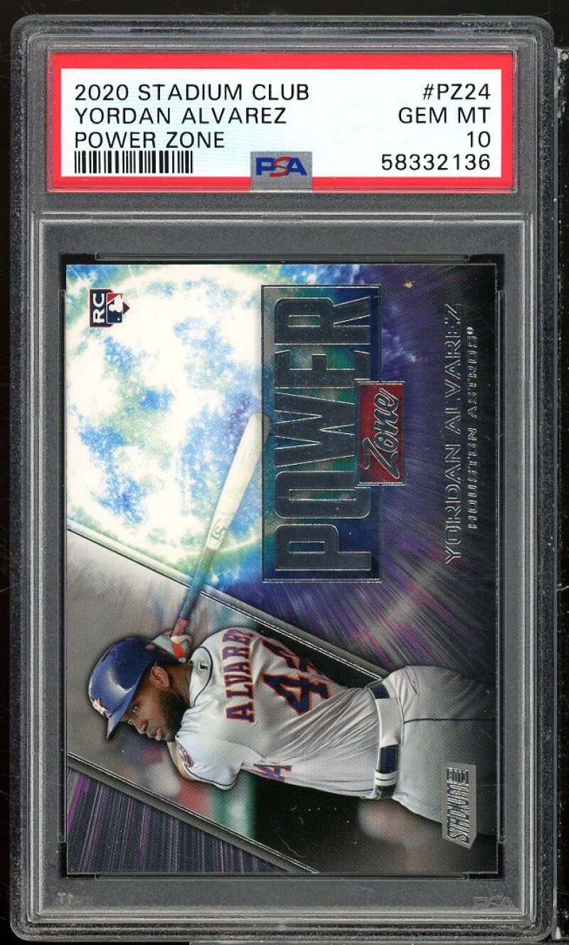 Yordan Alvarez Rookie Card 2020 Stadium Club Power Zone #PZ24 PSA 10 Image 1