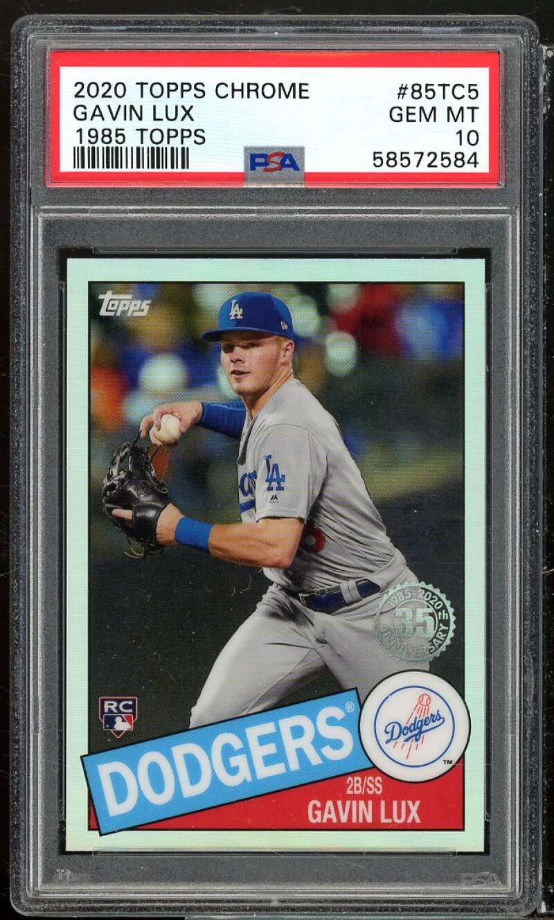 Gavin Lux Rookie Card 2020 Topps Chrome 1985 Topps l #85TC5 PSA 10 Image 1