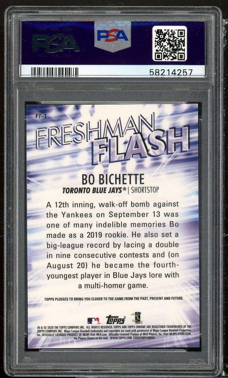 Bo Bichette Rookie Card 2020 Topps Chrome Freshman Flash #FF1 PSA 9 Image 2