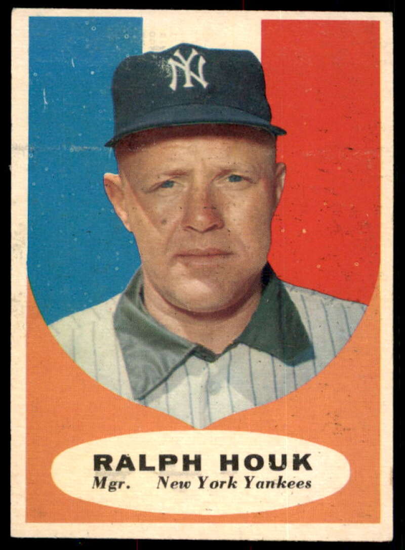 Ralph Houk MG (Damaged, sticker on back) Card 1961 Topps #133  Image 1
