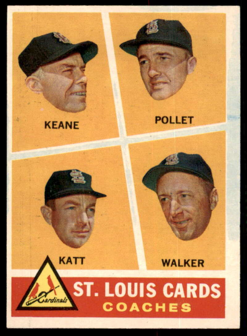Cardinals Coaches/Johnny Keane/Howie Pollet/Ray Katt/Walker 1960 Topps #468  Image 1